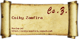 Csiky Zamfira névjegykártya